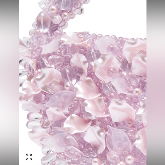 NWT Clio Peppiatt Petal Bag Wisteria Women's Pink Petal Beaded Bag - Picture 5 of 13